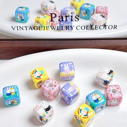Bunny Square Beads Charm