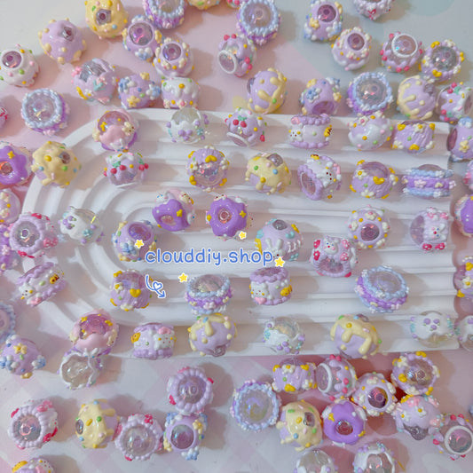 Purple Hand-Painted Beads
