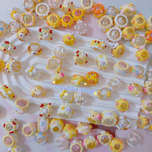 Yellow Color Hand-Painted Beads