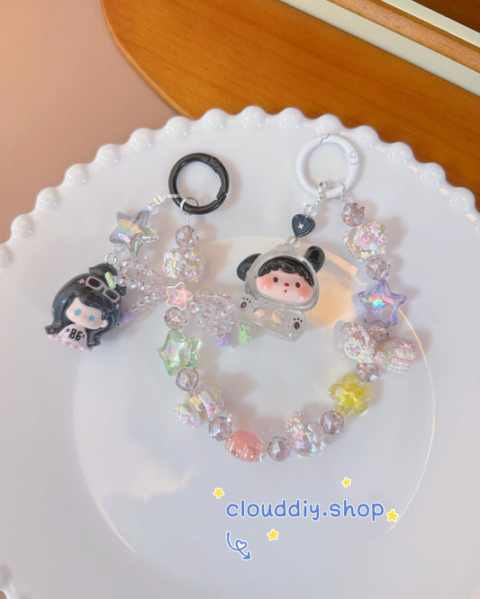Cute Girl Handmade Keychain