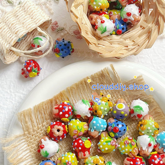 New Glass Mushroom Beads