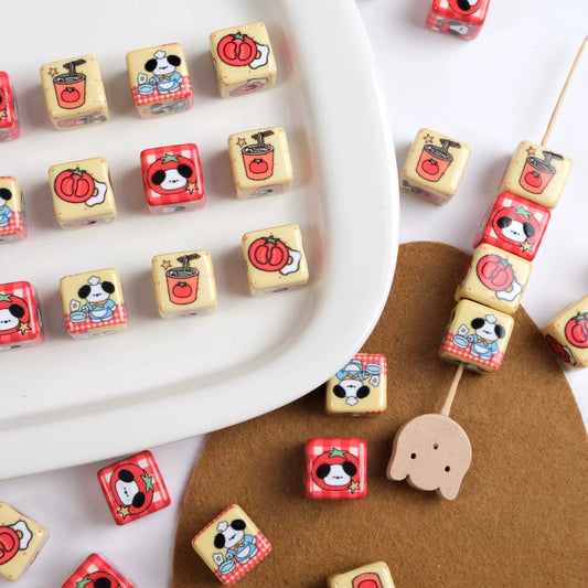 Dot-Shaped Block Bead Stringing Jewelry