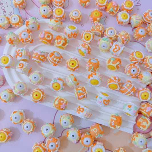 Orange Hand-Painted Bead