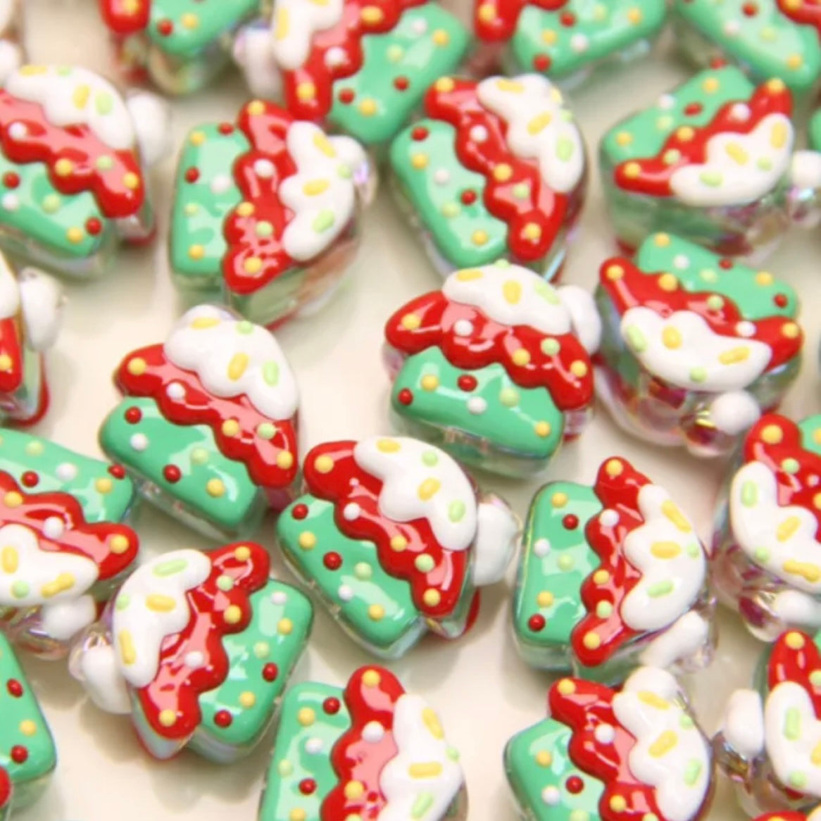 Hand-Painted Beads For Christmas Tree