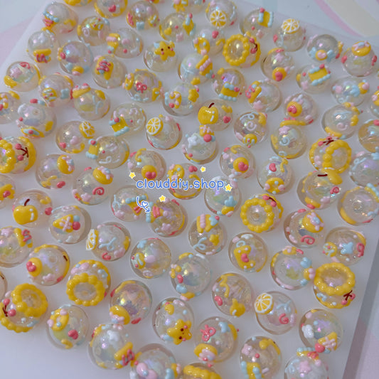 Yellow Color Hand-Painted Beads