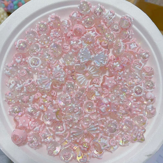 Pink Hand-Painted Bead