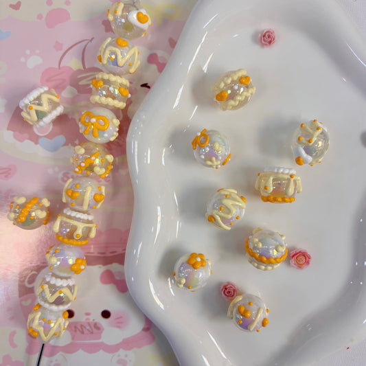 Yellow Hand-Painted Beads