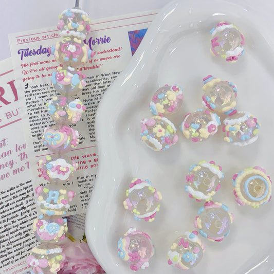 Pink Hand-Painted Beads