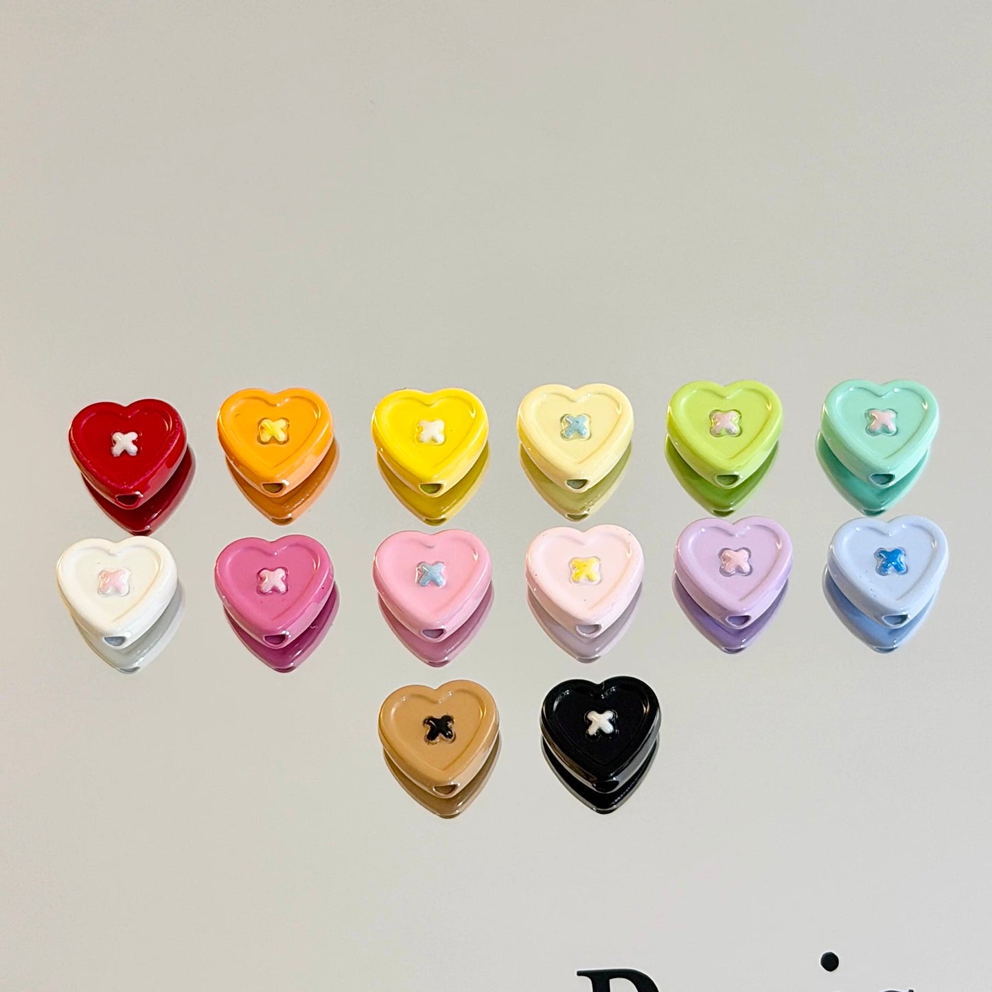 Love Heart Alloy Beads