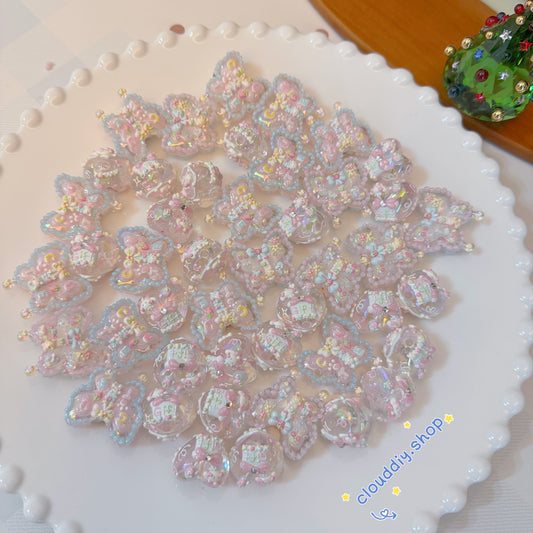 New Butterfly & Heart Macaron Hand-Painted Beads