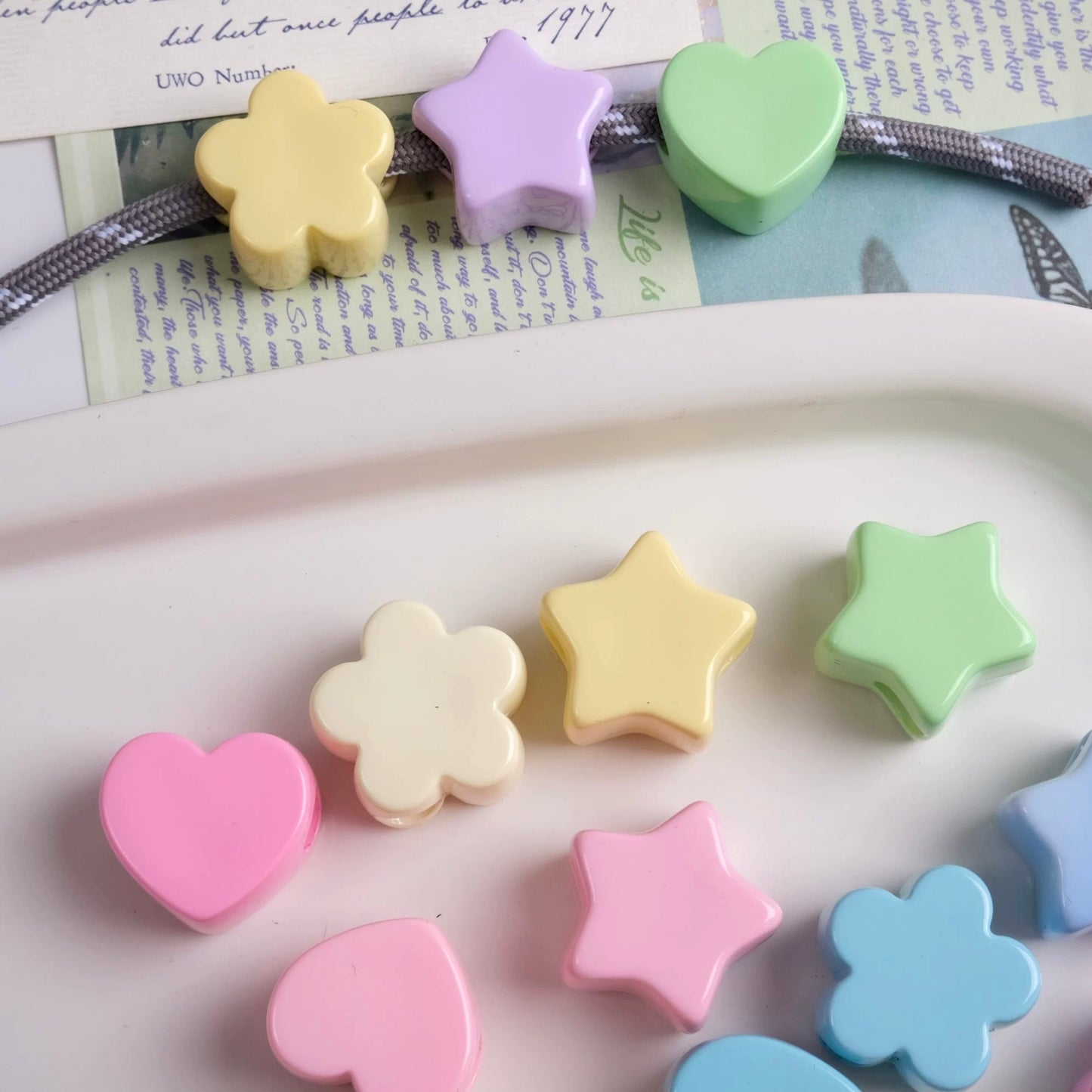 Star, Flower And Heart-Shaped Beads String