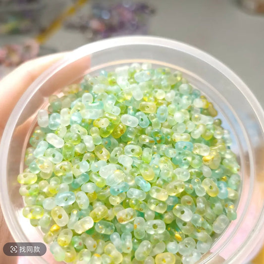 Micro-Glittering Peanut-Shaped Beads