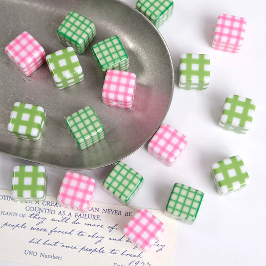 Striped Square Bead Necklace