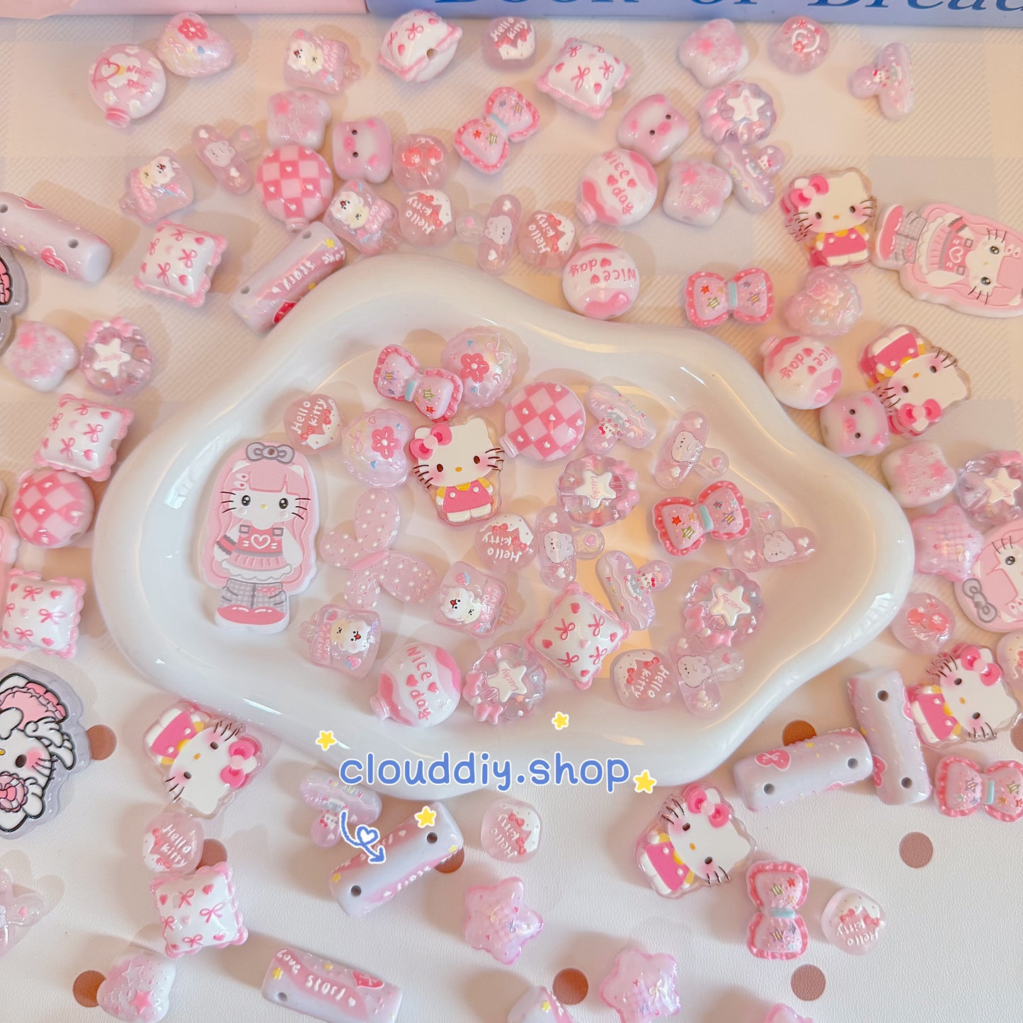 Pink Embossed Beads