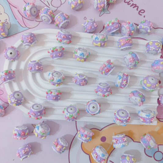 Purple Hand-Painted Beads