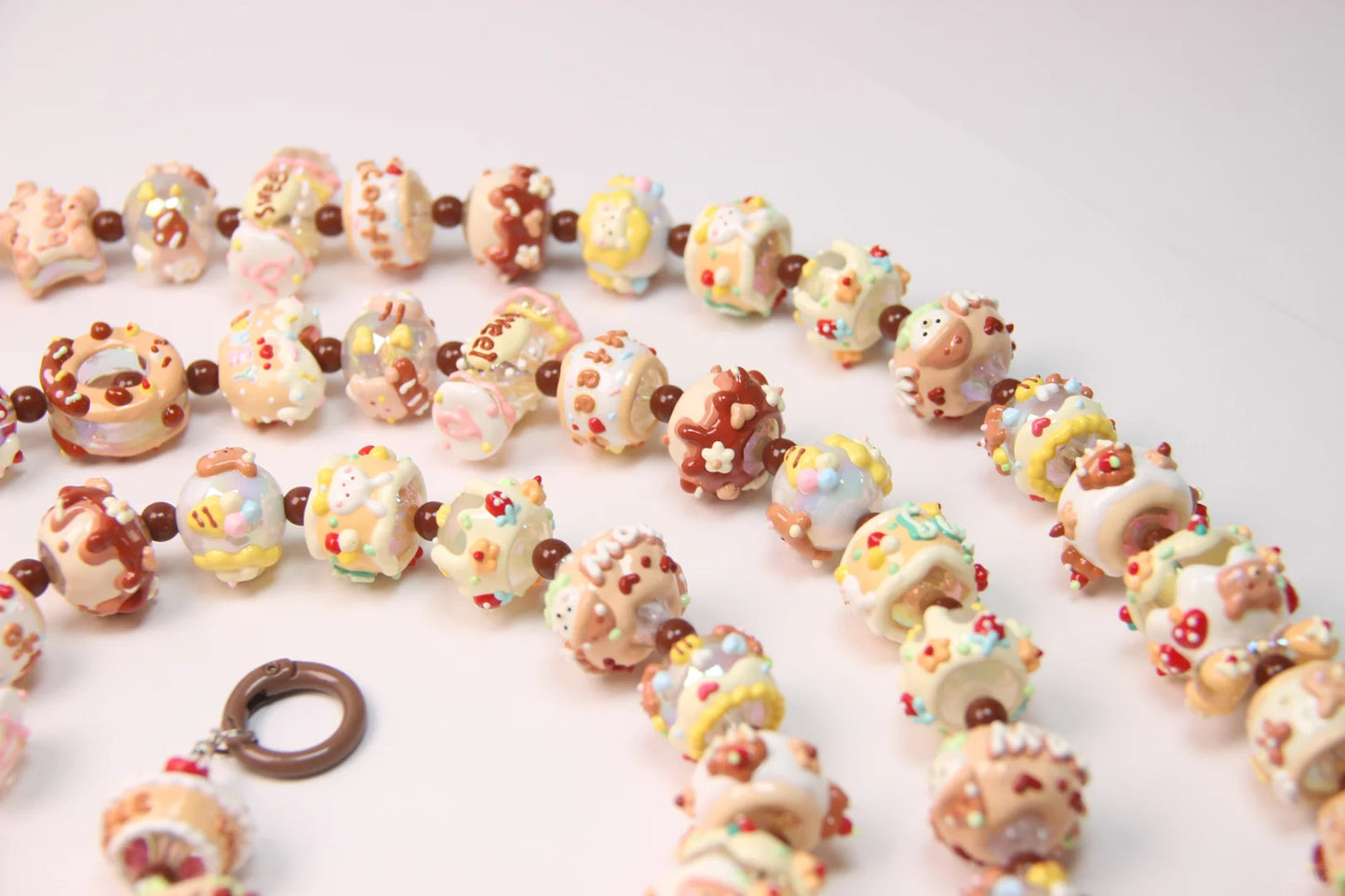 Coffee Color Hand-Painted Beads
