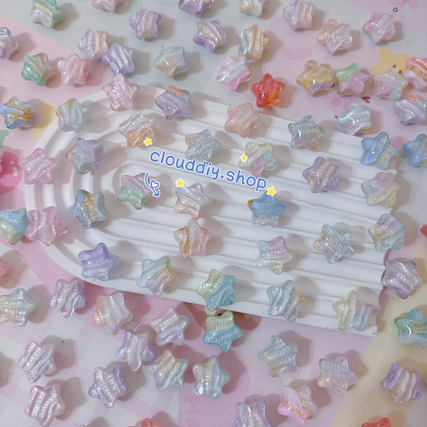 Oil Painting Star-Shaped Beads