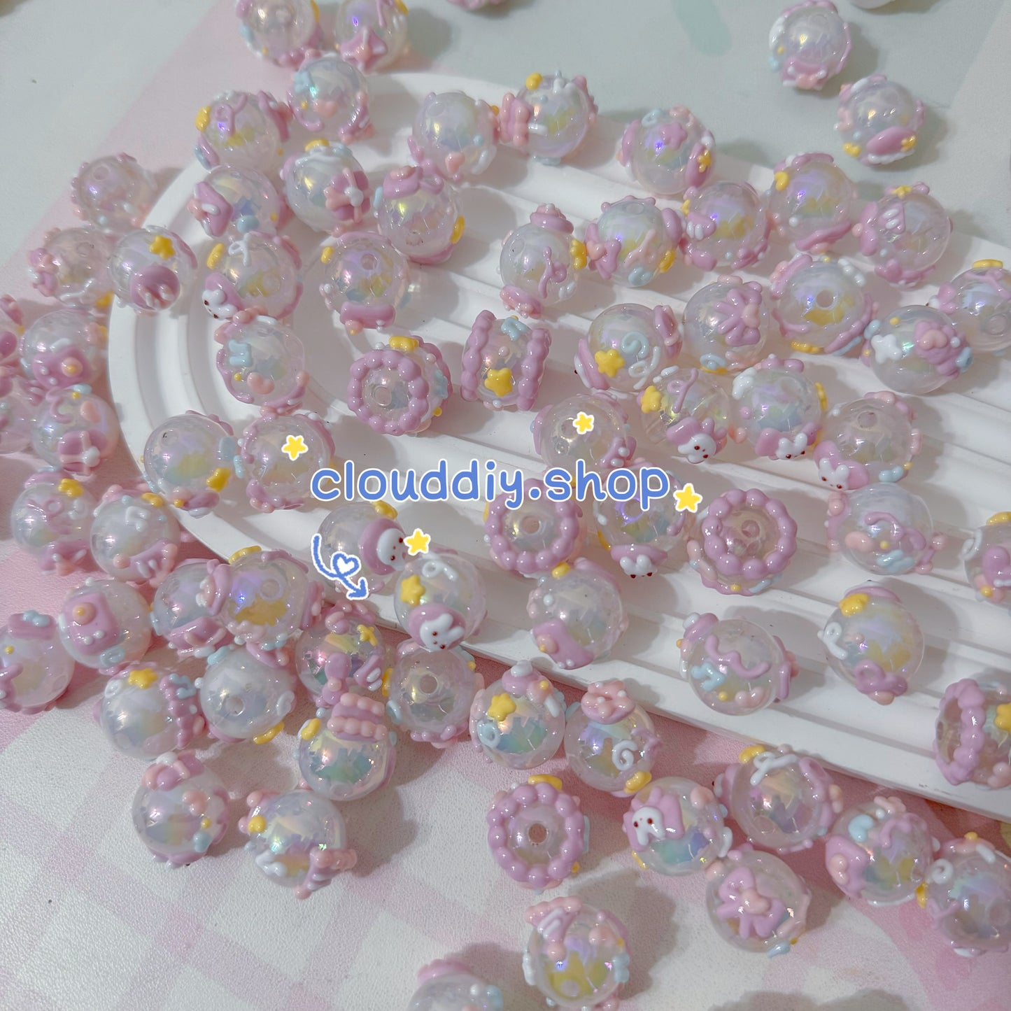 Purple Hand-Painted Beads