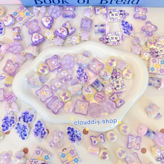 Purple Embossed Beads