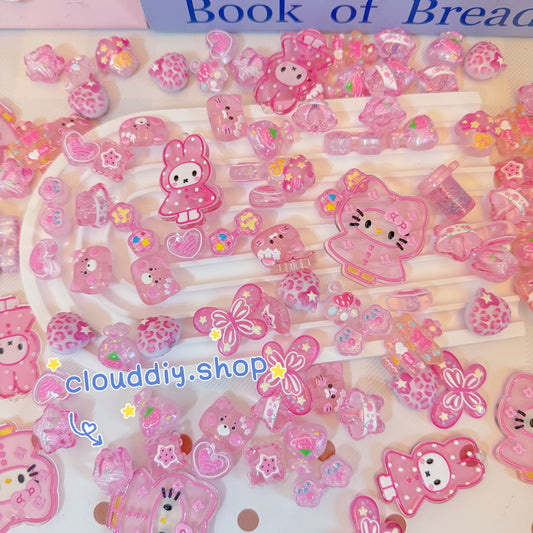 Pink Tone Embossed Beads