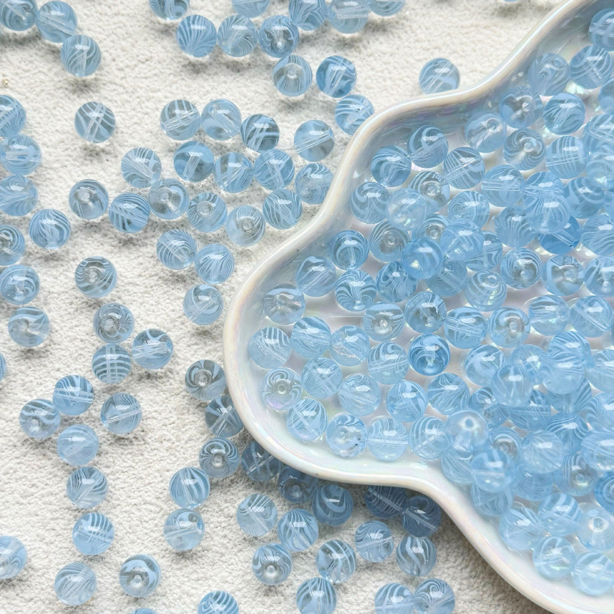 Wood‑Grain Glass Beads