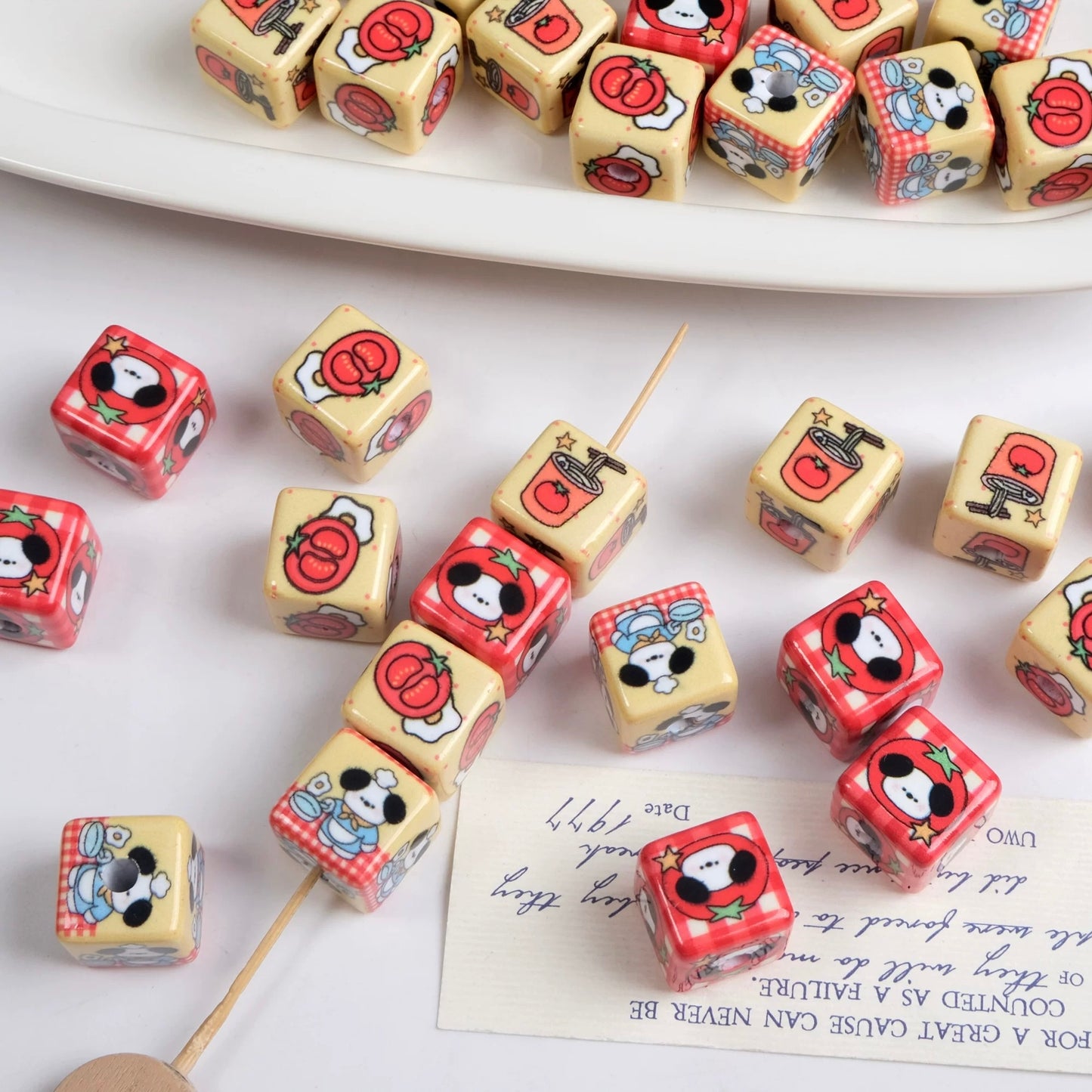 Dot-Shaped Block Bead Stringing Jewelry