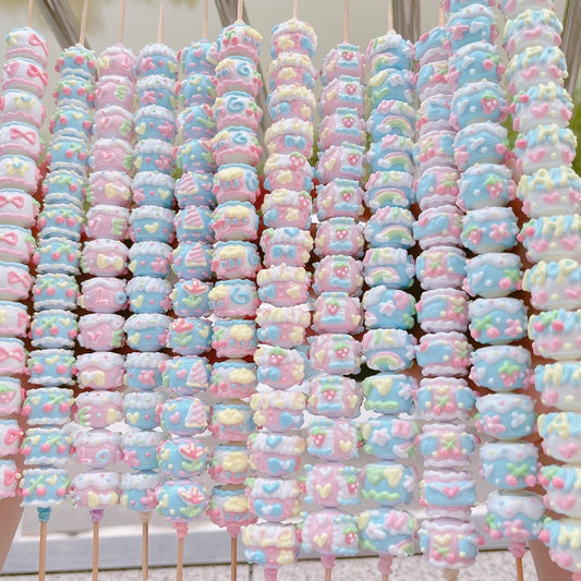 Powder-Blue Hand-Painted Beads