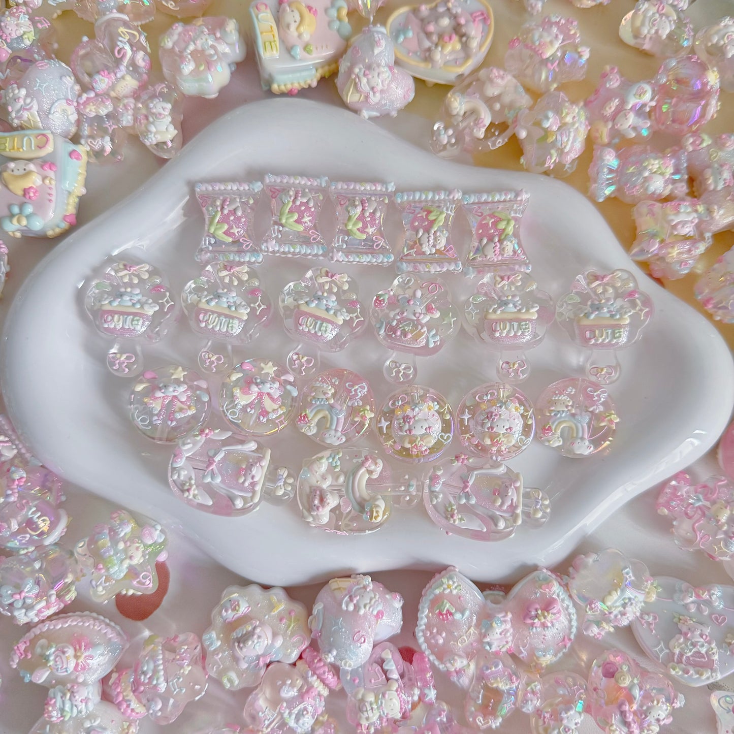 Hand-Painted Beads On Different-Shaped Macarons