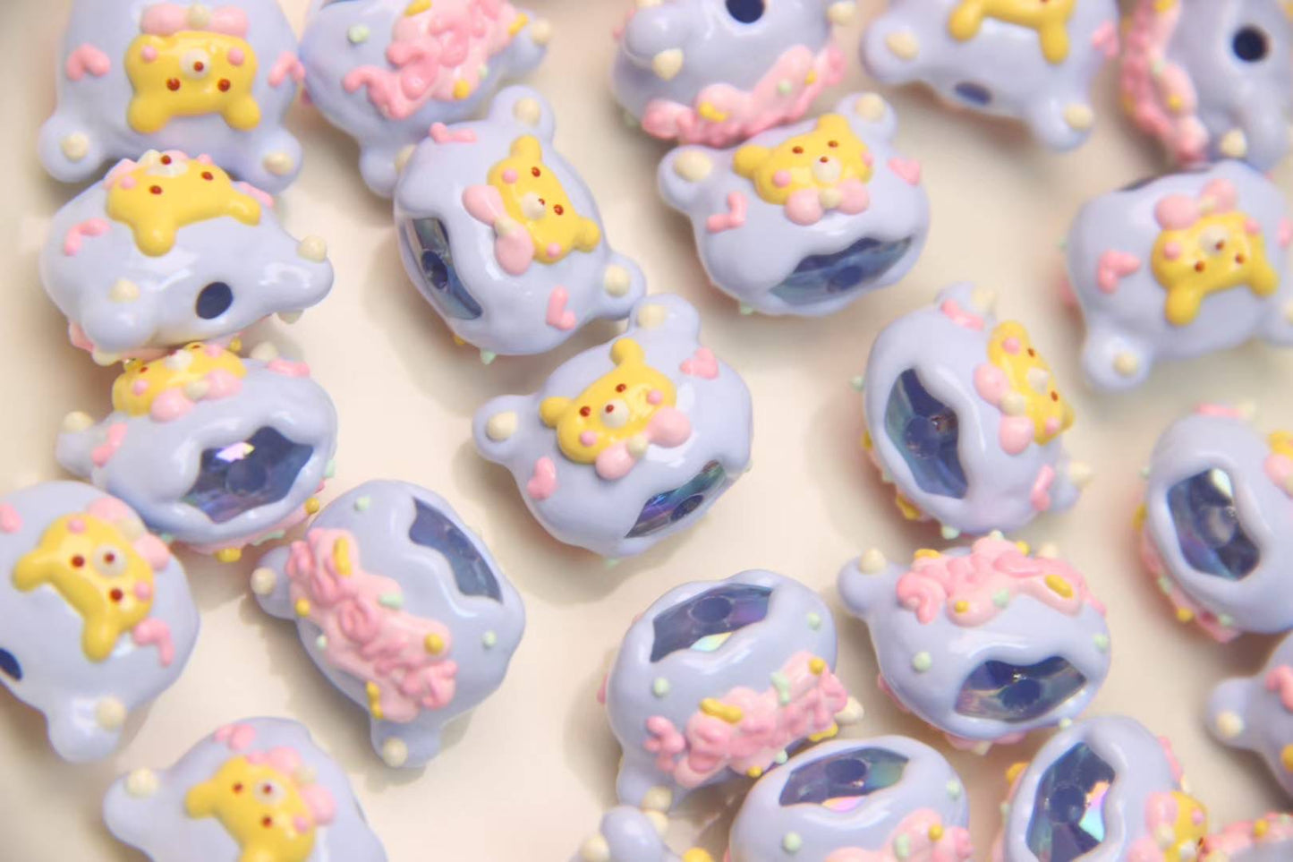 Hand-painted Bear Head Beads