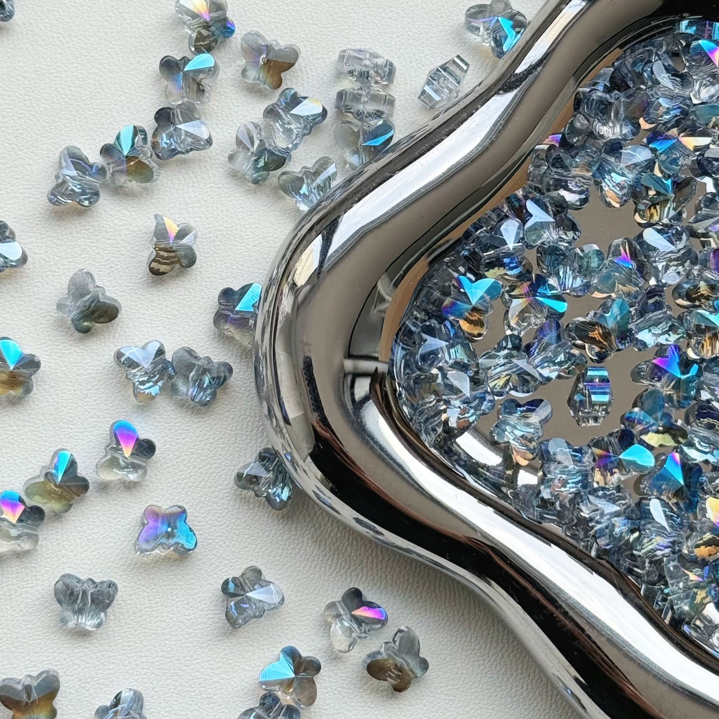 Butterfly Crystal Glass Shiny Beads