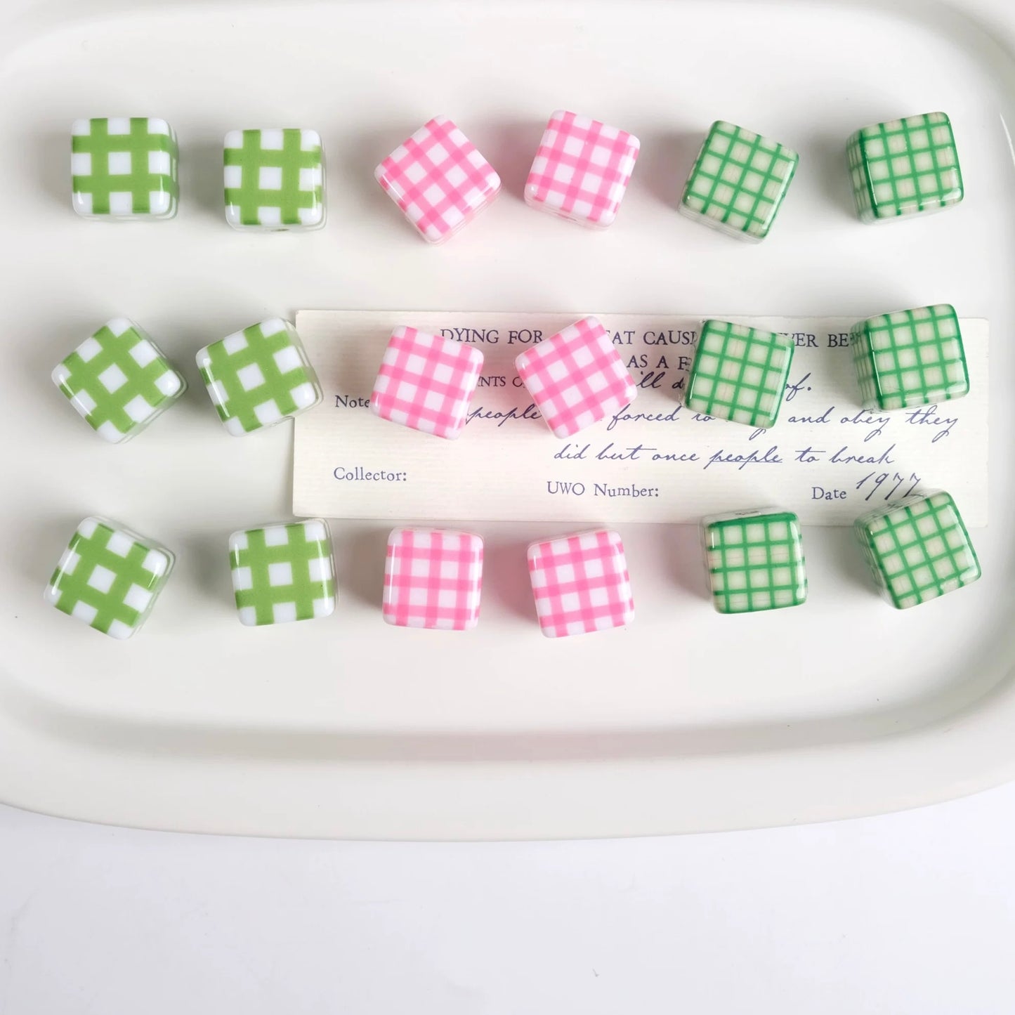 Striped Square Bead Necklace