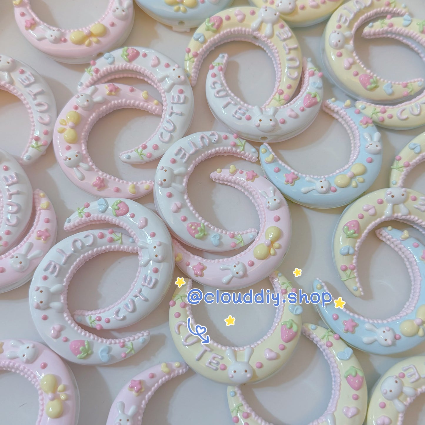 Hand-Painted Moon Bead