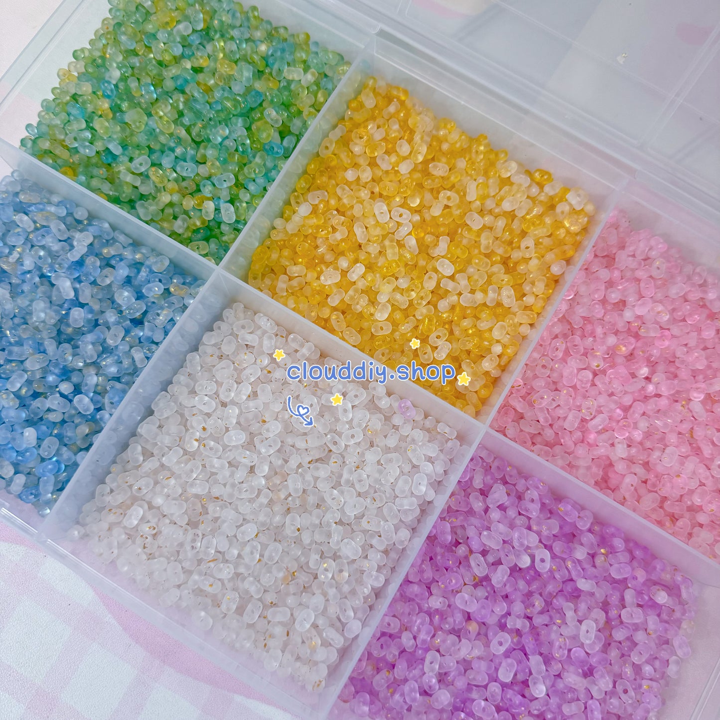Micro-Glittering Peanut-Shaped Beads