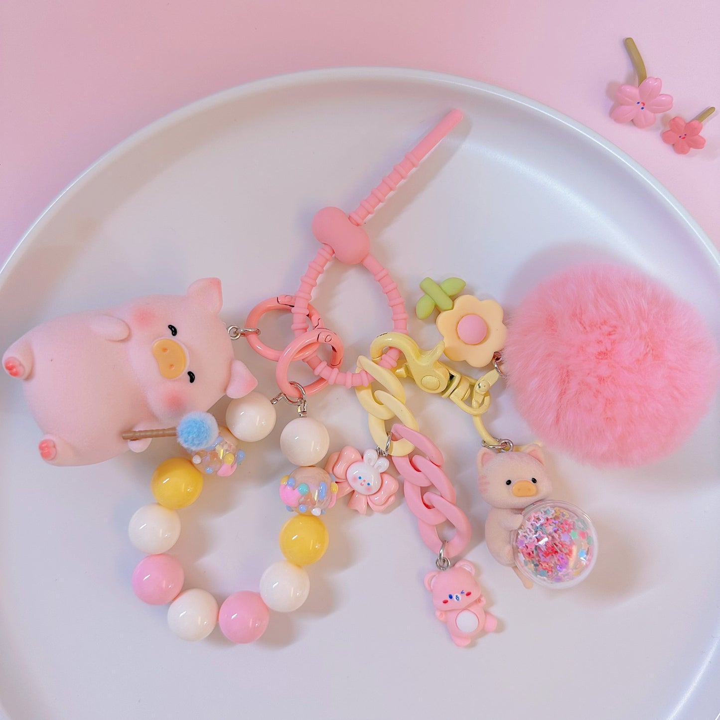 Cute Pig Handmade Keychain
