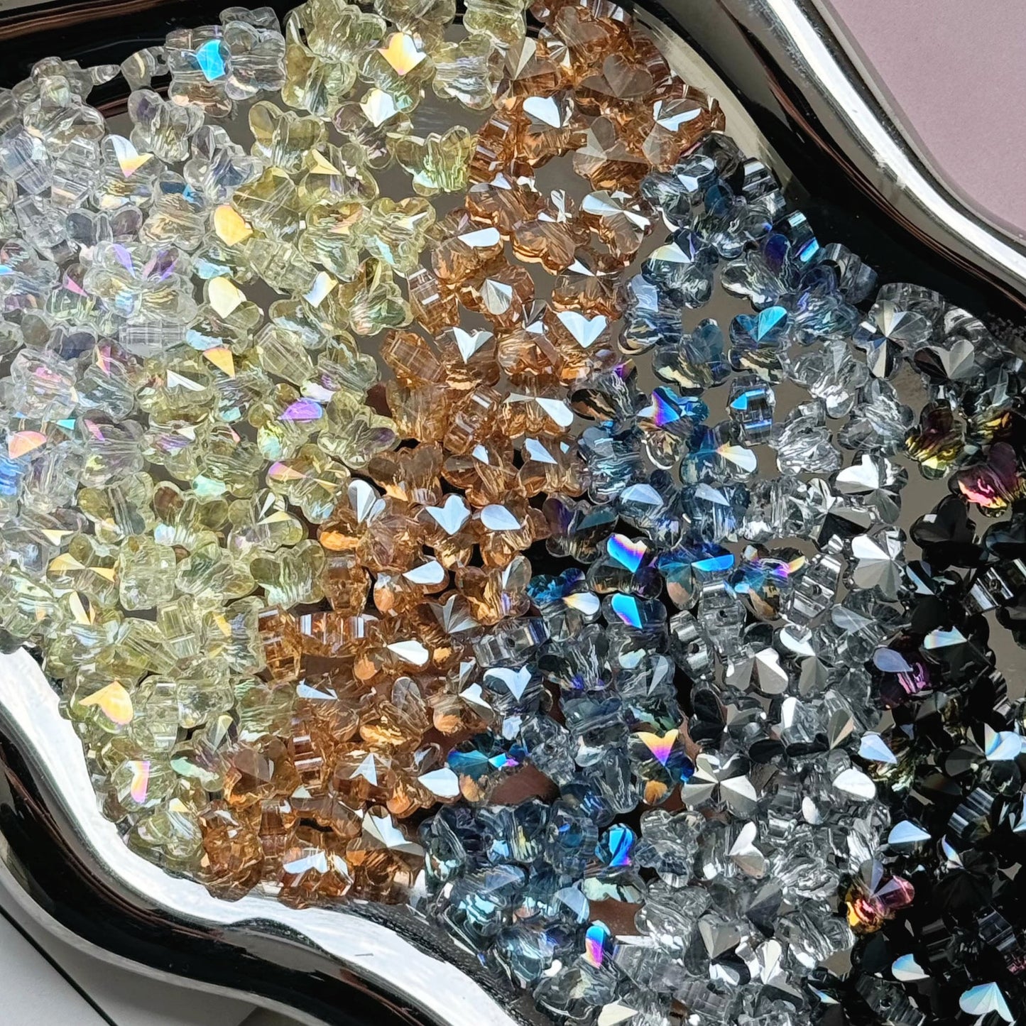 Butterfly Crystal Glass Shiny Beads