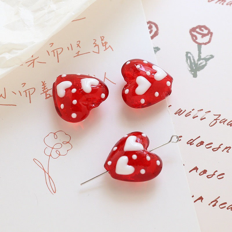 Love-Themed Hand-Painted Beads