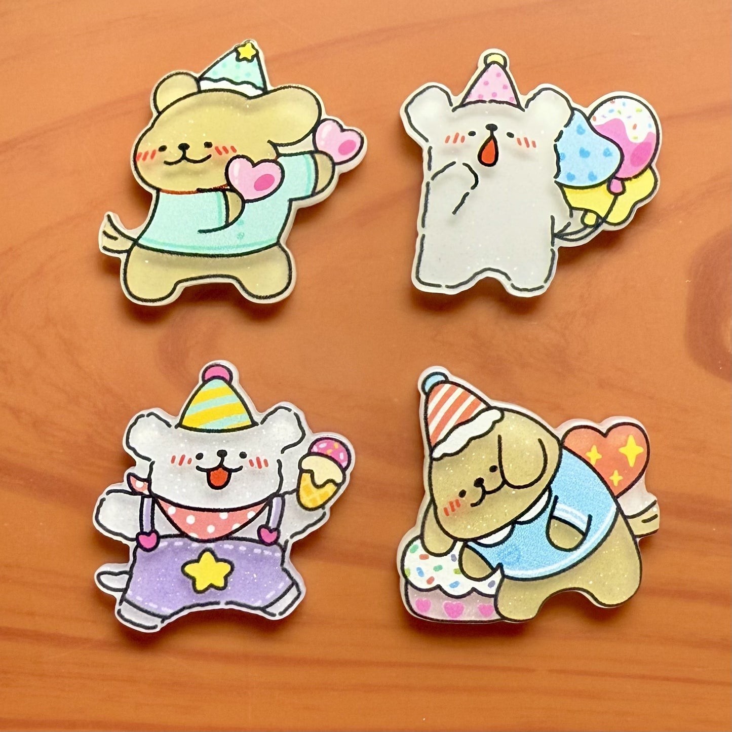 Line-Drawn Puppy Acrylic Patch