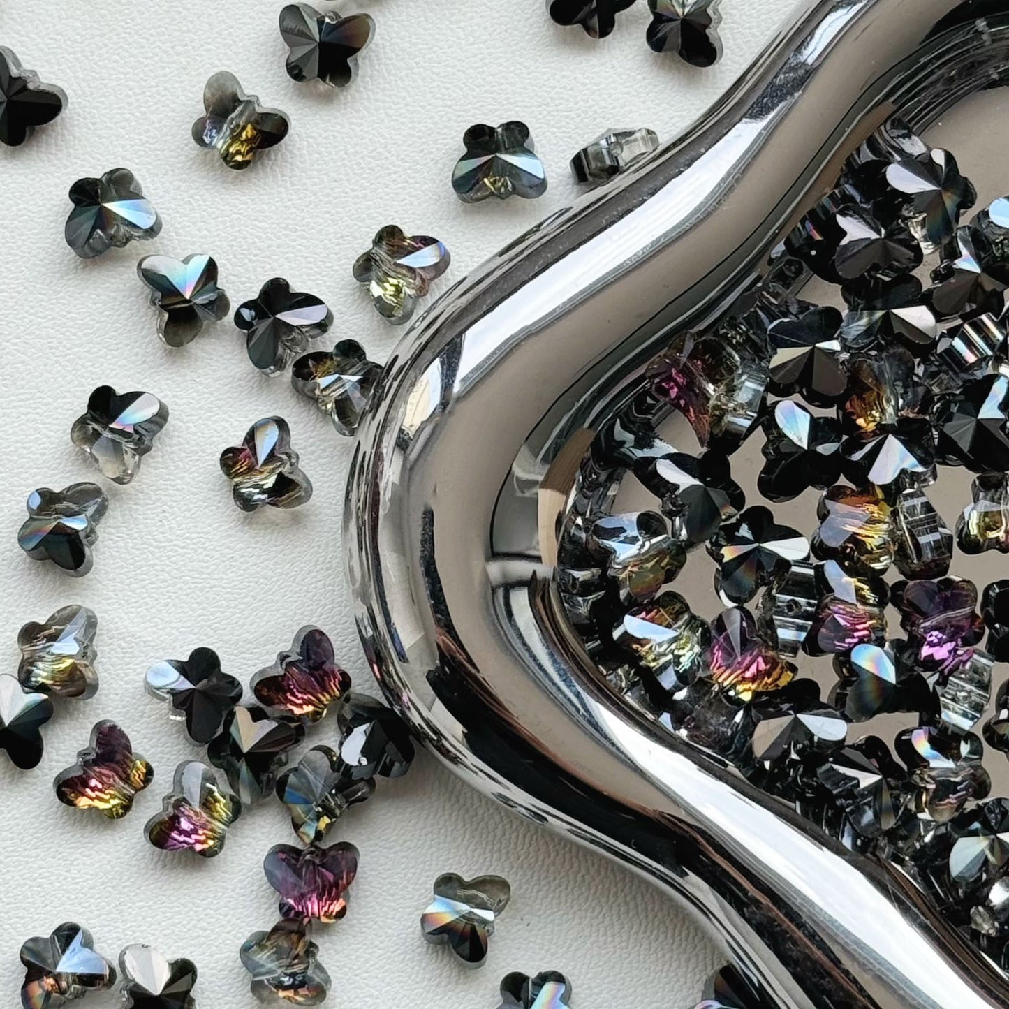 Butterfly Crystal Glass Shiny Beads