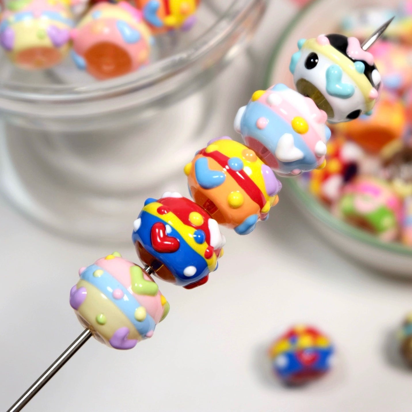 Hand-Painted Love Bead