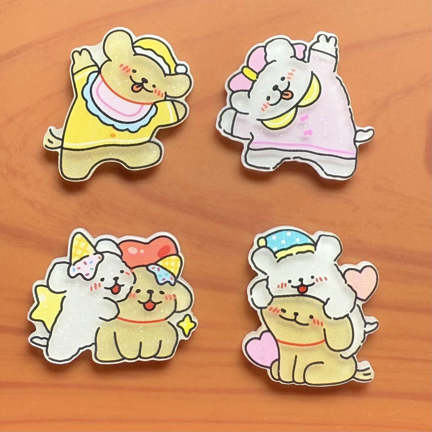 Line-Drawn Puppy Acrylic Patch