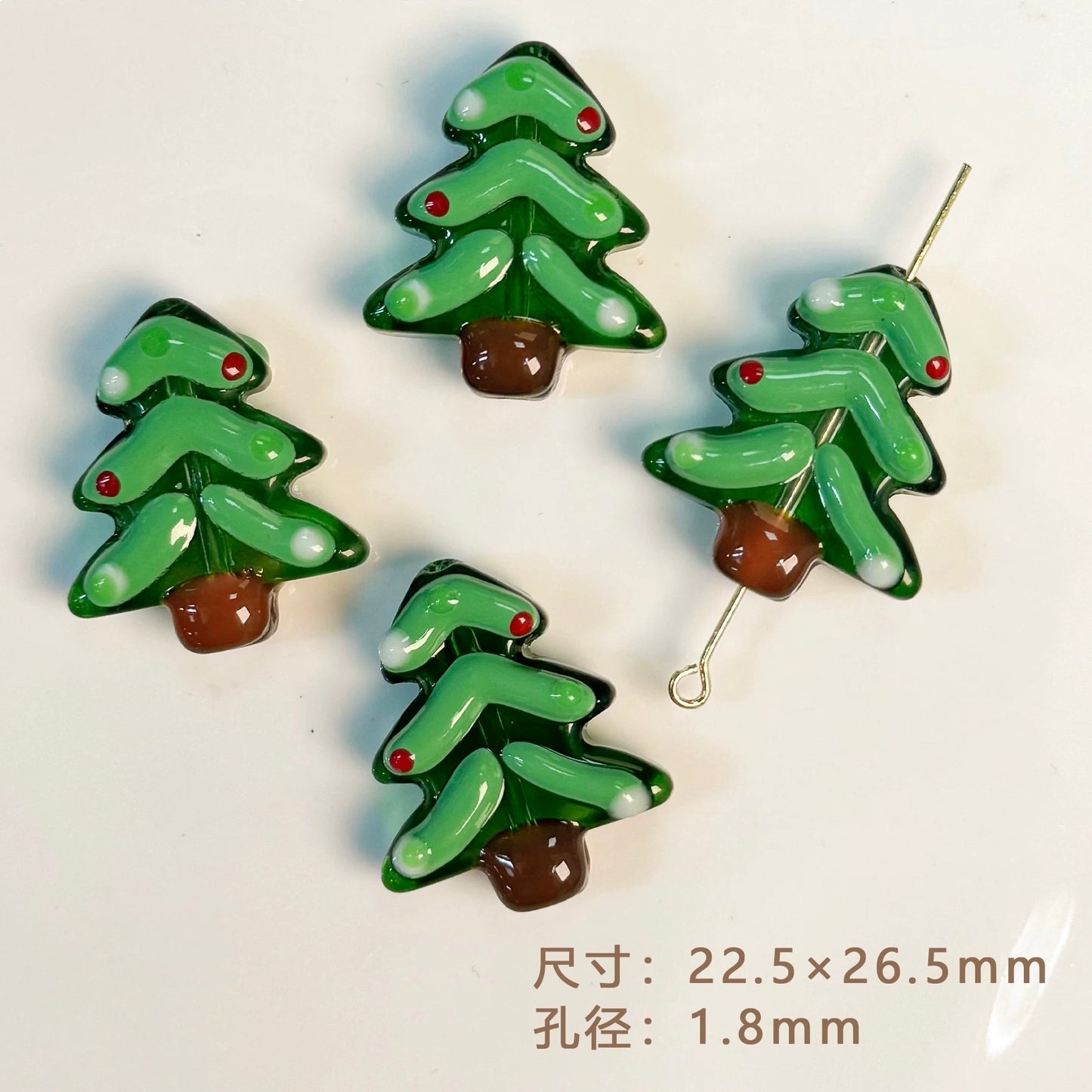 Christmas Hand-Painted Beads