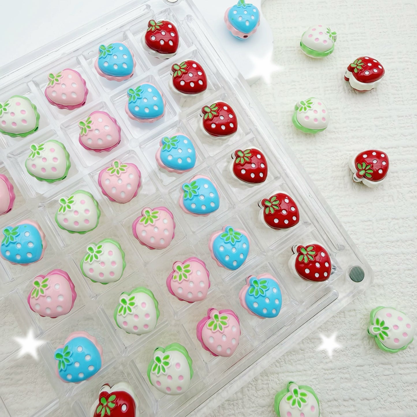 Strawberry Alloy Bead Charms