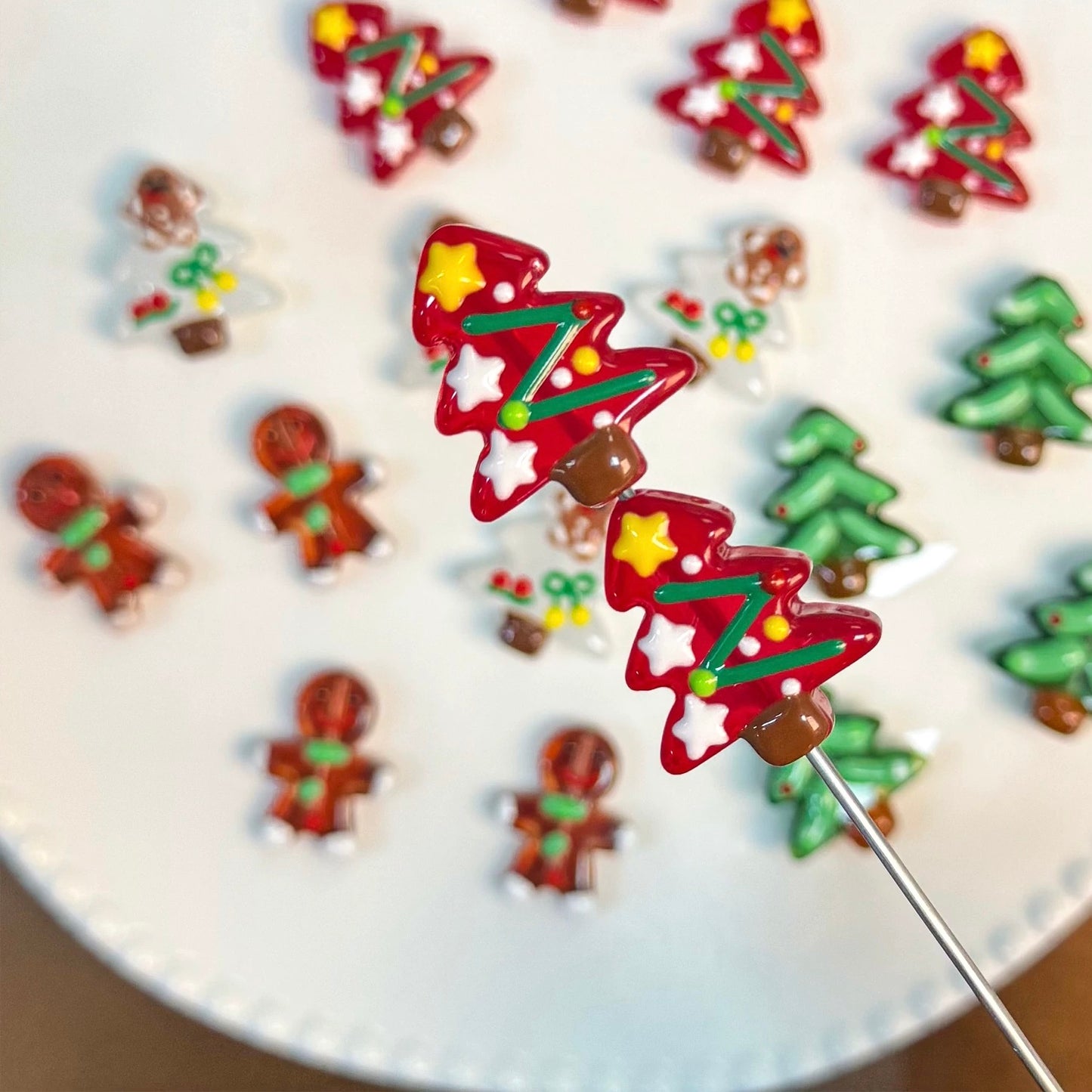 Christmas Hand-Painted Beads