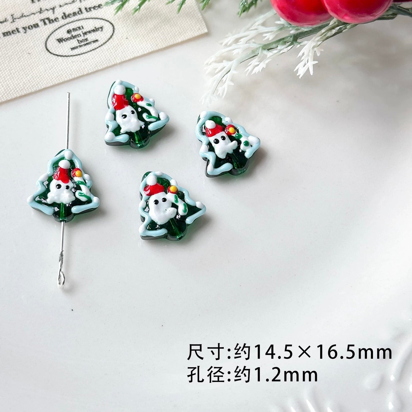 Hand-painted Beads For Christmas Tree