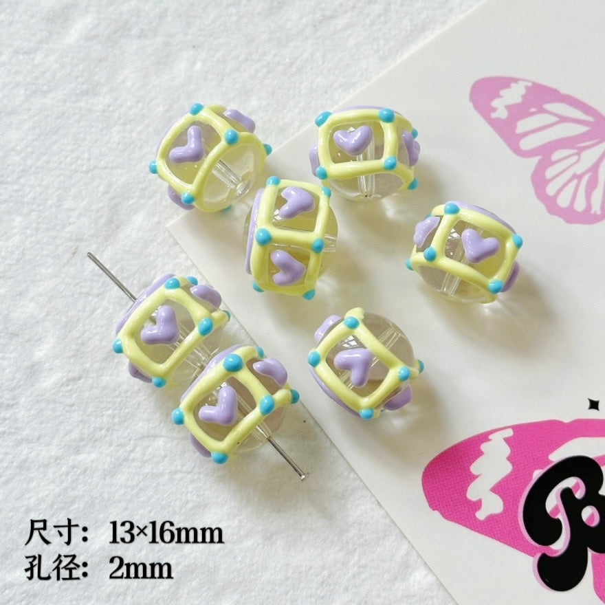 Hand-Painted Colored Love Beads