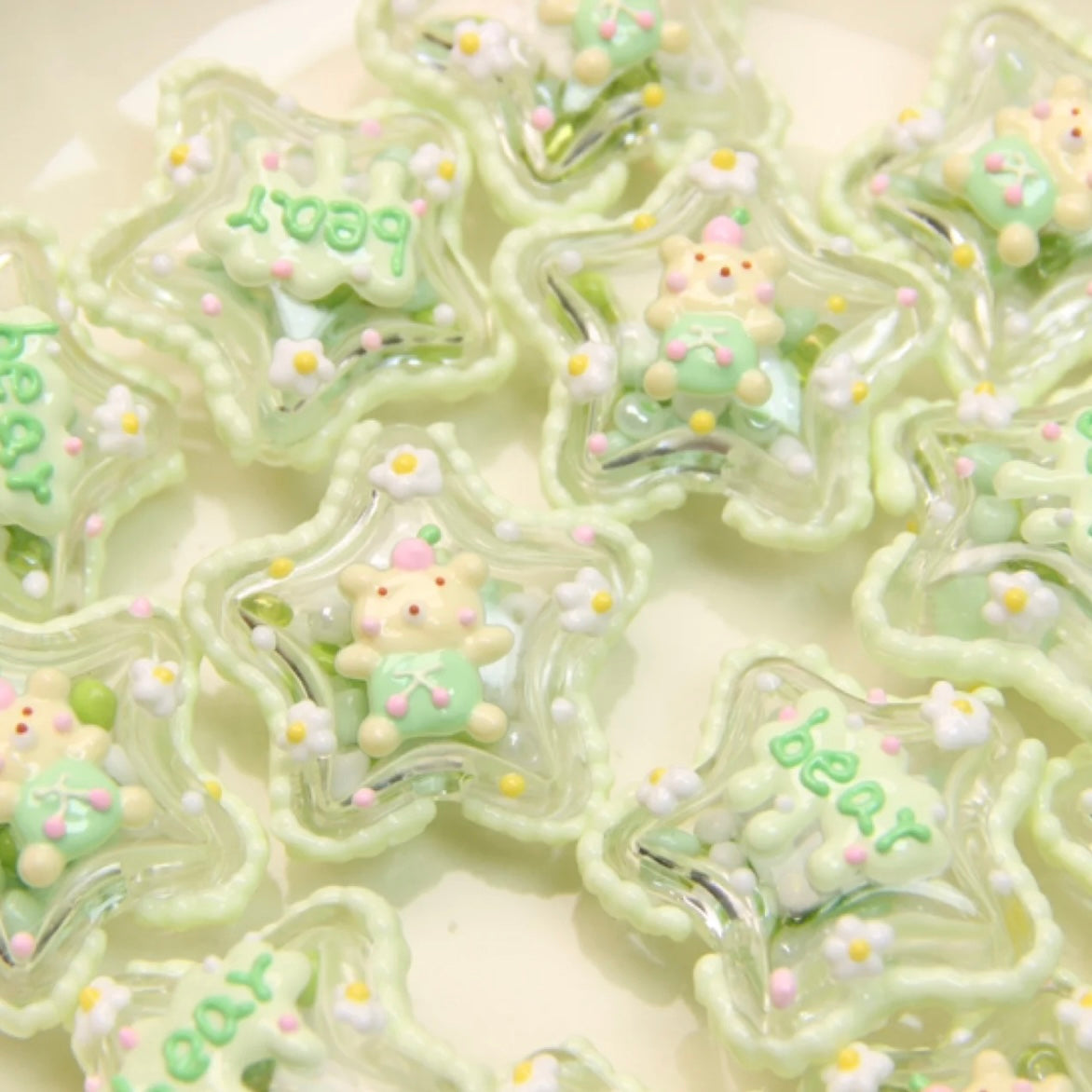 Star-Shaped rock And Roll Hand-Painted Beads