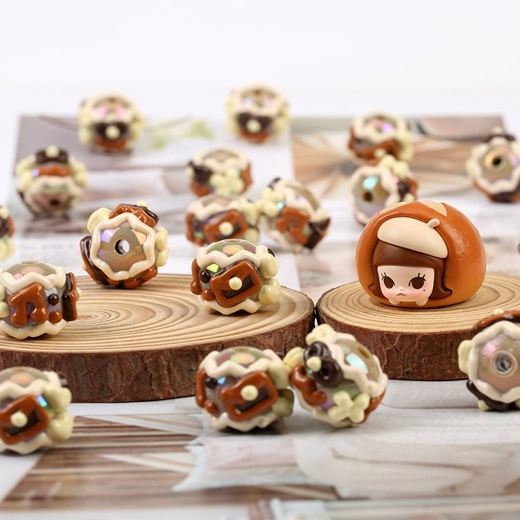 Coffee Colored Hand-Painted Beads