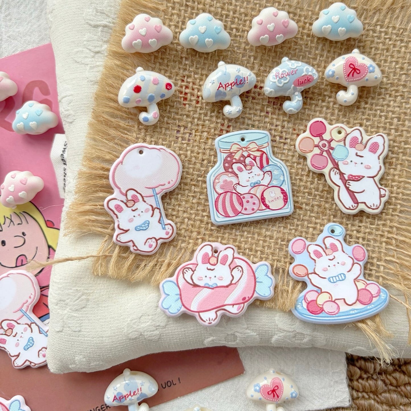 Rabbit Embossed Beads