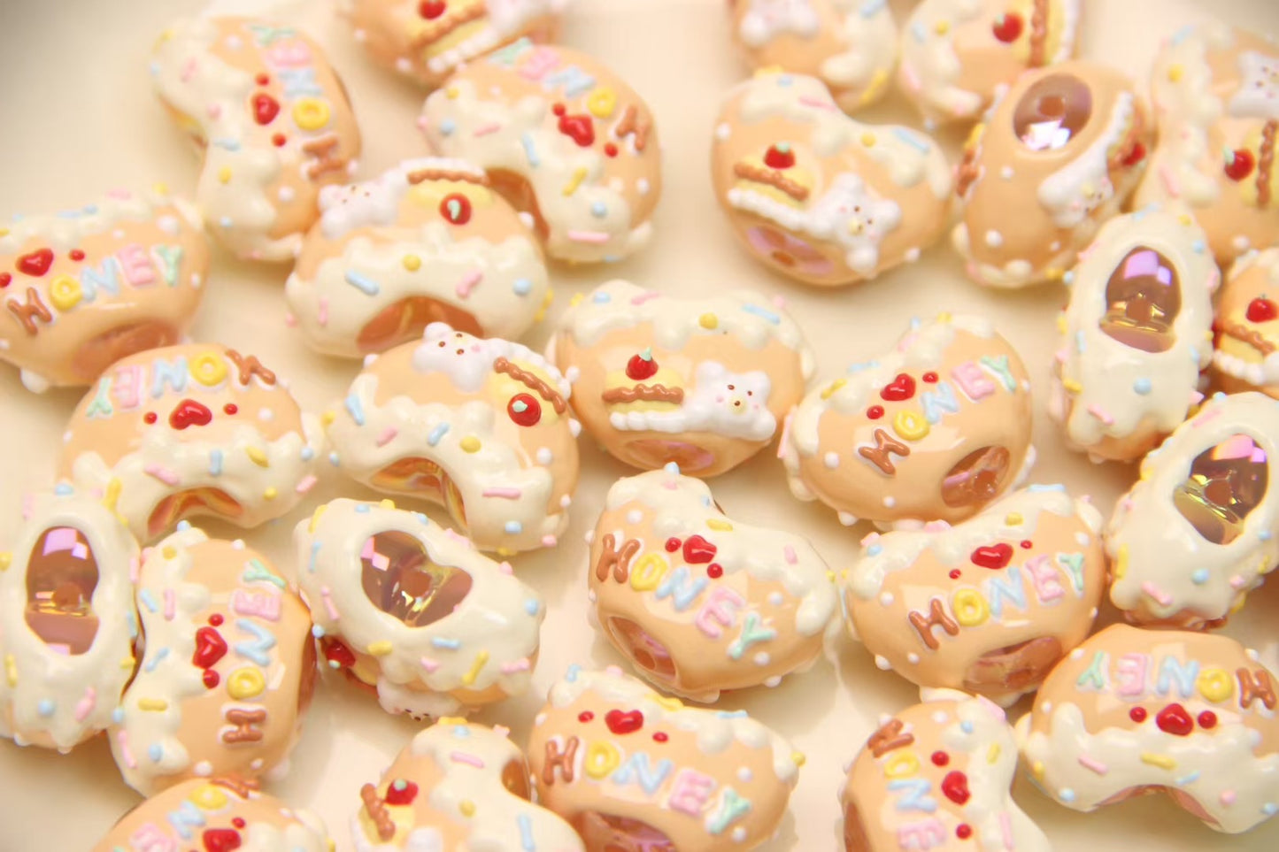 Coffee-Colored Hand-Painted Beads