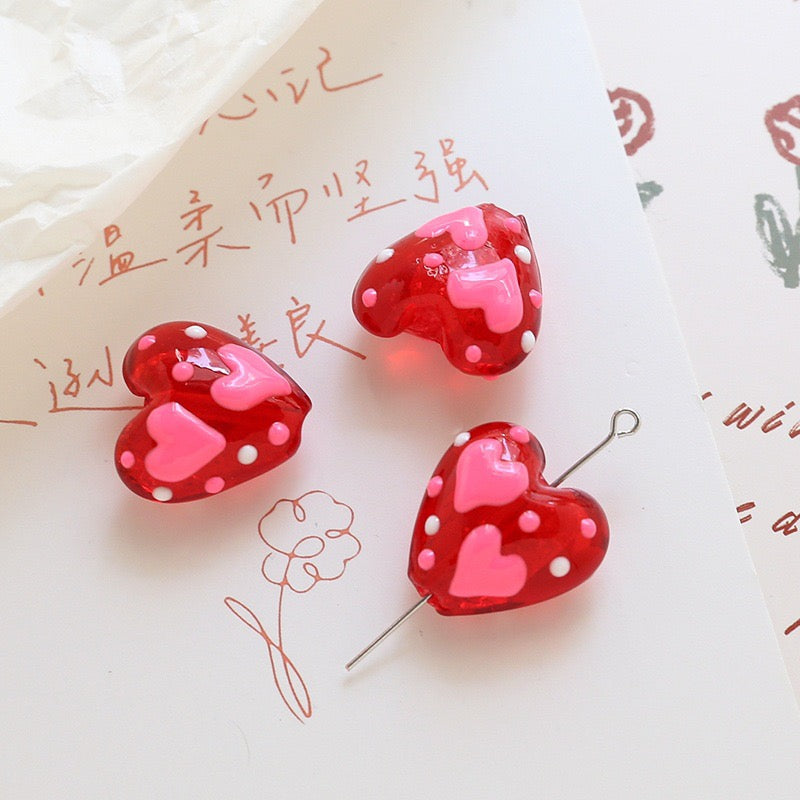 Love-Themed Hand-Painted Beads